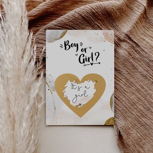 Gender Reveal It's a boy - It's a girl scratch card - Gender reveal games - Gender reveal card