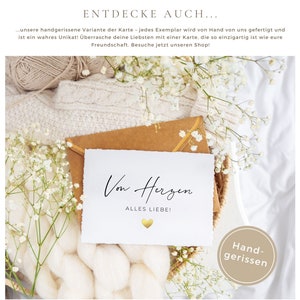 Glückwunschkarte Von Herzen alles Liebe Geburtstagskarte Hochzeitskarte Glückwünschkarte Hochzeit Karte mit Wachssiegel Bild 7