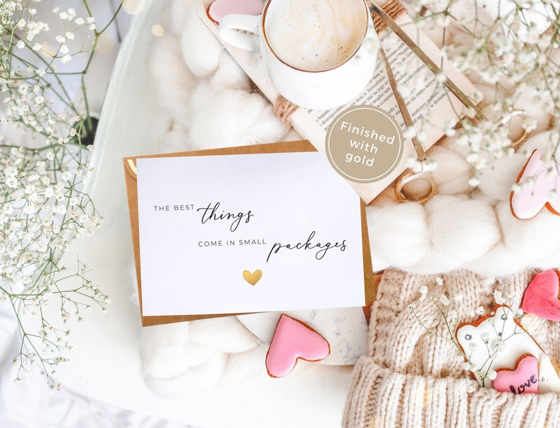 The best things come in small packages card Pregnancy announcement card image 2
