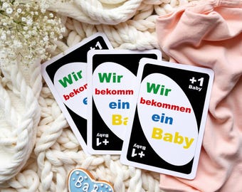 Schwangerschaft verkünden Aufkleber - Spielkarten