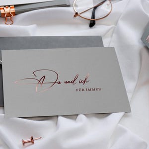 Du und ich für immer - Ich liebe dich Karte - Valentinstag Karte mit Kuvert Wachssiegel