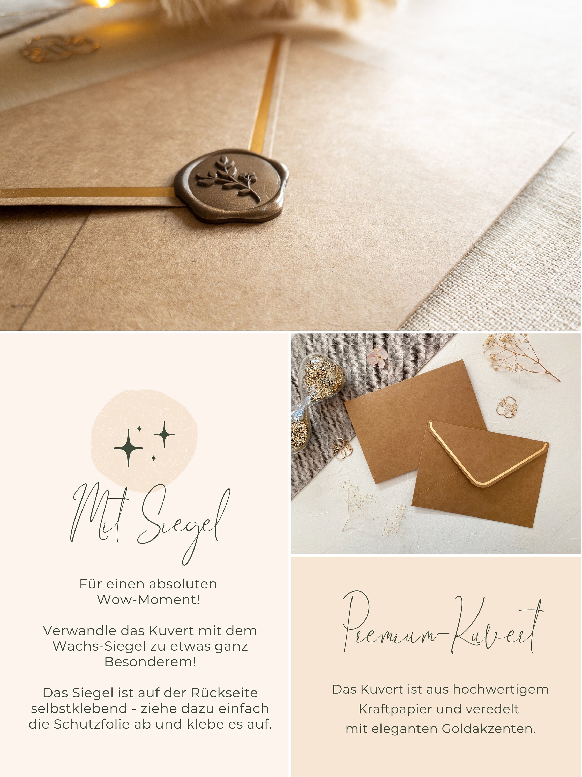 Palm Tree Wedding Envelope Seal, Gold Foil - LCI Paper