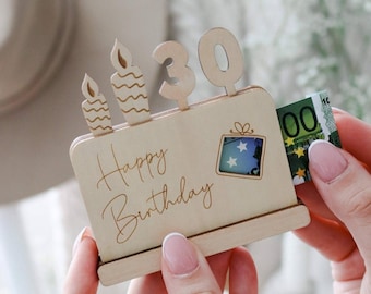 Geldgeschenk zum 30. Geburtstag mit Geschenkbox