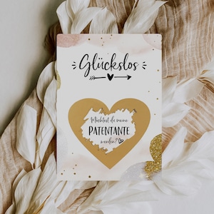 Patentante fragen Rubbelkarte - Willst du meine Patentante sein - Patentante Geschenk - Patentante Karte