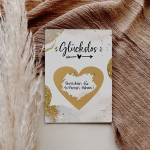 Glückslos Luxus Rubbellos selber machen - Gutschein für Geburtstag oder Hochzeit - Gutscheinkarten zum selbst ausfüllen