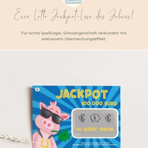 Lotto-Jackpotlos Du wirst Tante Schwangerschaft verkünden Tante Wir bekommen ein Baby Rubbellos Tante image 2