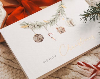 Weihnachtskarten Merry Christmas mit Kuvert und Wachssiegel - Weihnachtskarten mit Umschlag Set