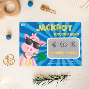 Lotto-Jackpotlos Du wirst Onkel - Schwangerschaft verkünden Onkel - Wir bekommen ein Baby - Rubbellos Onkel