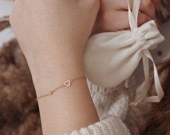 Armband in 925 Sterlingsilber mit Steinchen in Zirkonia Weiß - Armband für Freundin - Trauzeugin Armband - Brautjungfern Armband