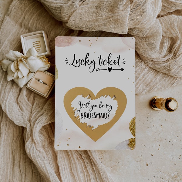 Will you be my bridesmaid scratch card - Bridesmaid proposal scratch card