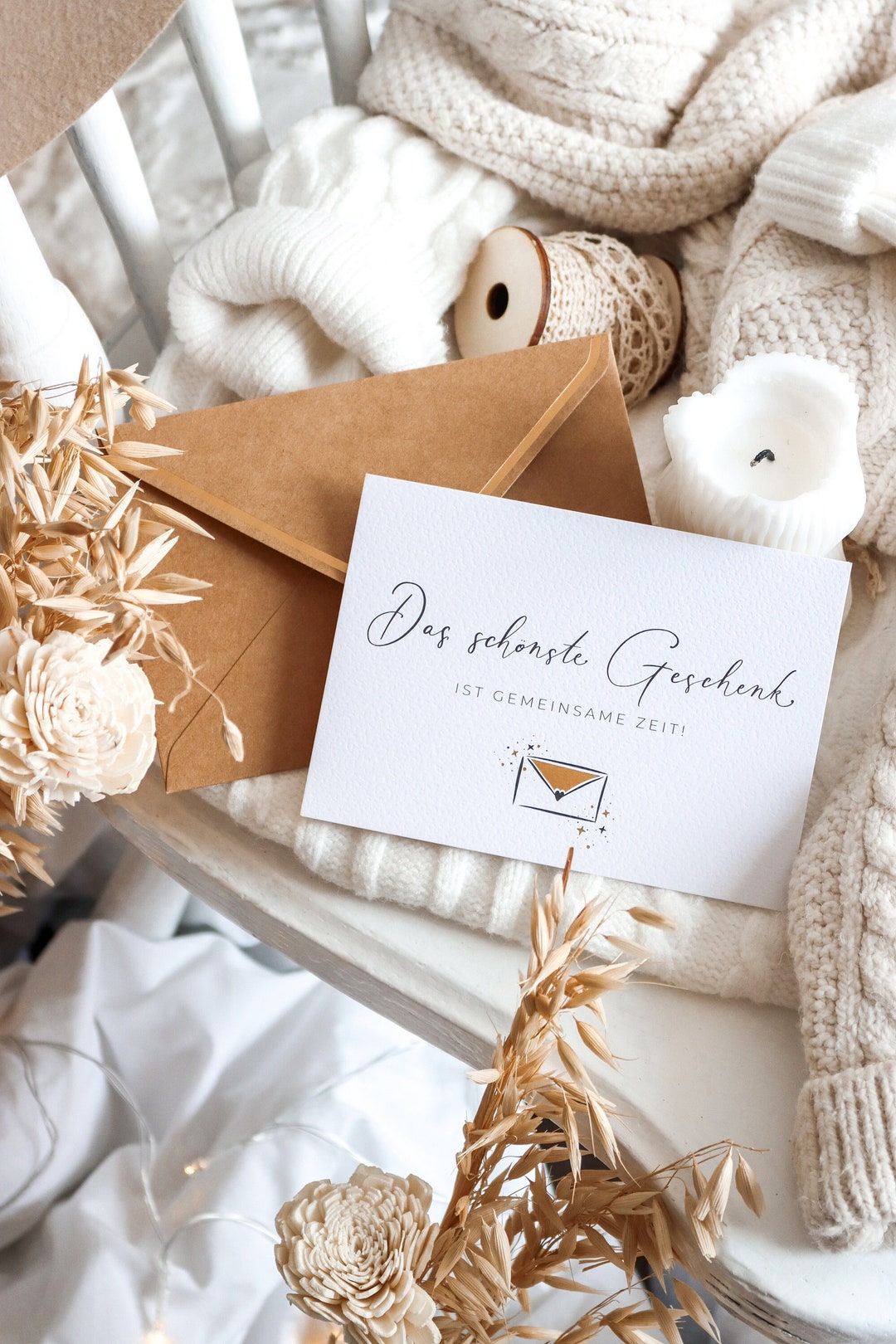 Das schönste Geschenk ist gemeinsame Zeit Karte Gutschein zum selber