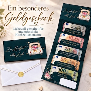 Geldgeschenk Hochzeit mit Kuvert und Siegelsticker