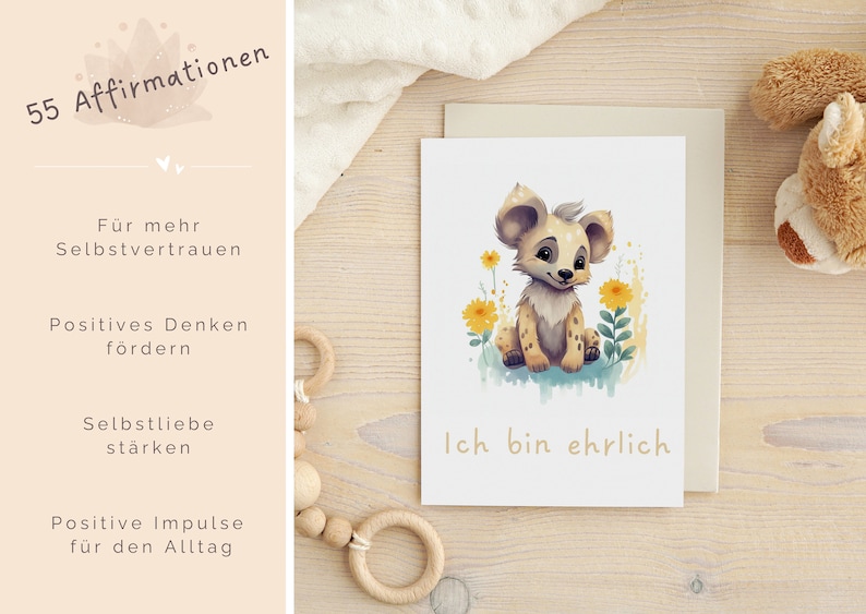 55 Affirmationskarten für Kinder PDF Mutmachkarten zum Ausdrucken Affirmationen Kinder Digital Download image 2