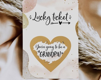 Pregnancy announcement scratch cards - You're going to be a grandpa - Christmas pregnancy announcement grandpa