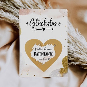 Patentante Geschenk-Set - Schlüsselanhänger & Karte 'Willst Du Meine Patentante Sein'