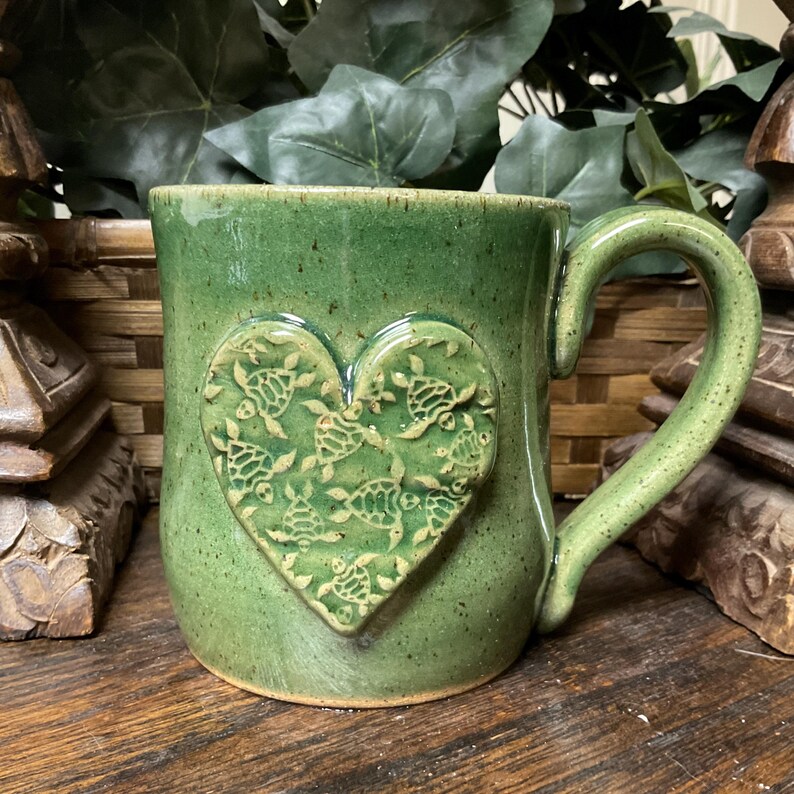 Holds 16 Oz. Handmade Turtle Pottery Coffee Mug, Coffee Cup, Tea Cup