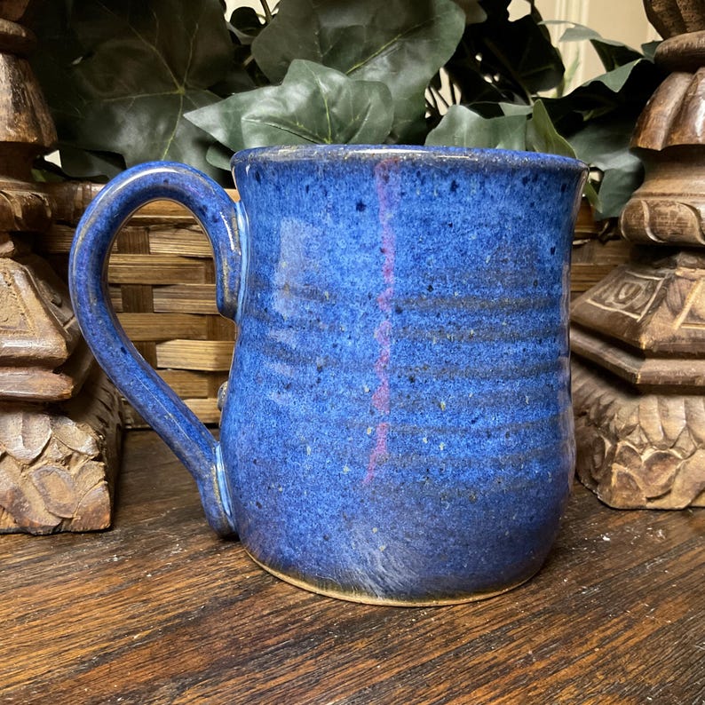 Holds 16 Oz. Handmade Rustic Flowers Daisies Pottery Coffee Mug, Cup