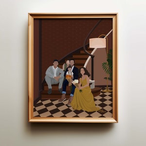 Digitales Porträt Schwarze Frau im Besitz Wandkunst Digitaler Kunstdruck Zeitgenössisches Porträt Familienporträt Innenarchitektur