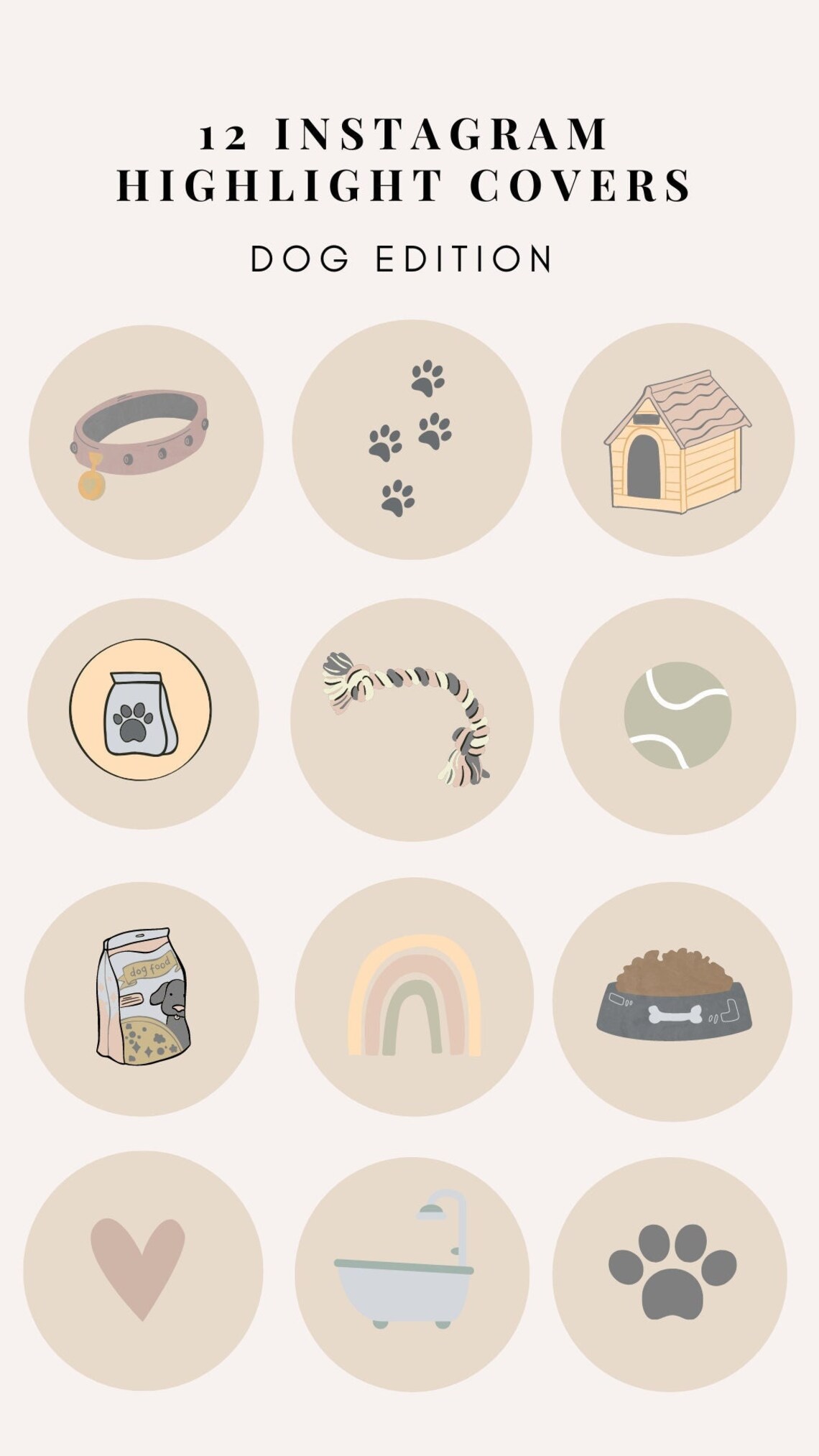 12 Instagram Highlight Covers Dog Edition Canva Instagram Dog Social