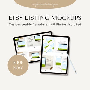 Etsy Listing Mockups, Etsy Template, Etsy Listing Photos, Listing Cover Photos, Etsy Shop Kit, Mockups for Printables, Etsy Branding Kit