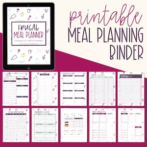 Meal Planner Printable, Meal Planning, Meal Plan Template, Meal Prep Calendar, Recipe Binder, Recipe Dividers, Recipe Template, Printable