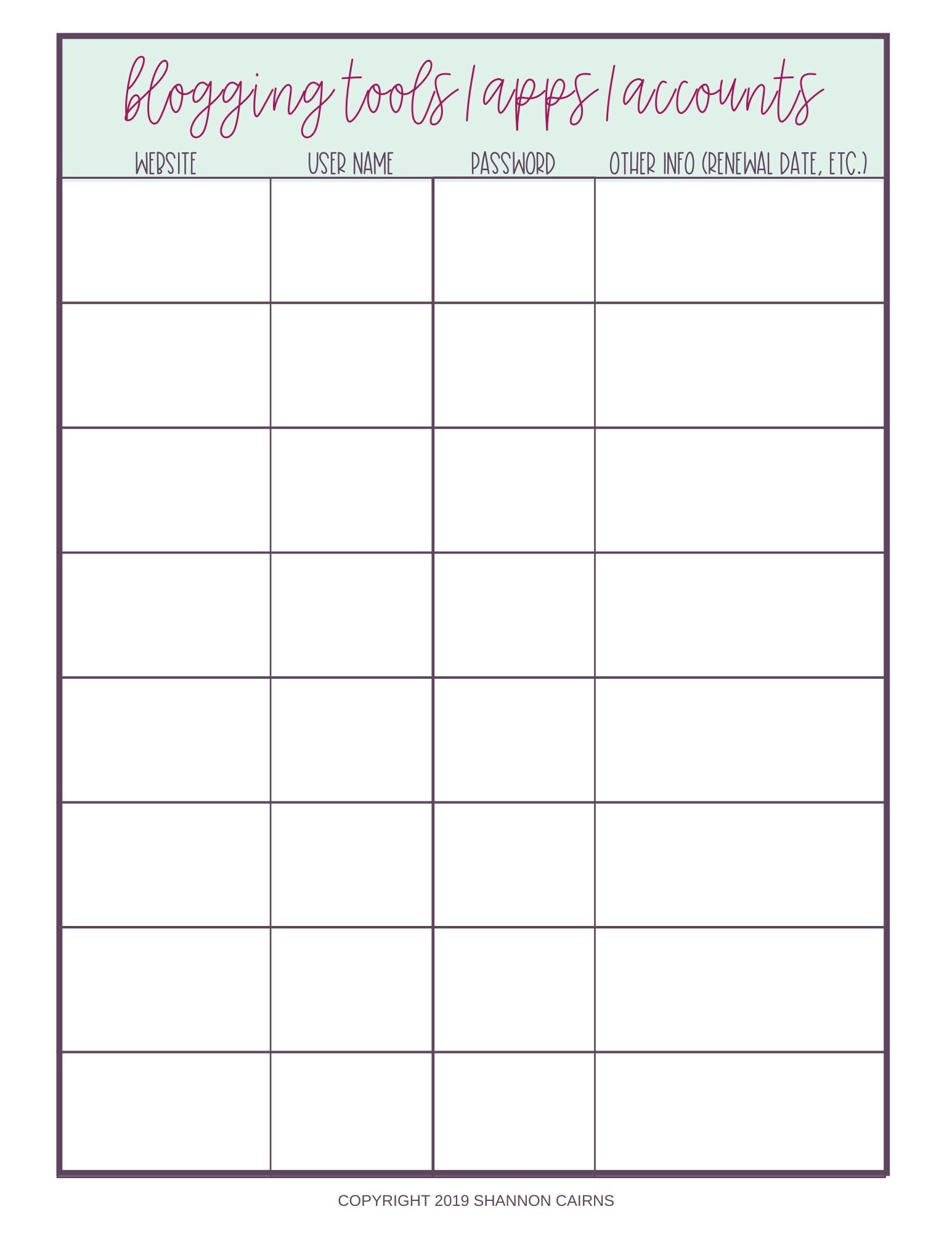 Blog Planner printable blog planner 2020 printable planner | Etsy
