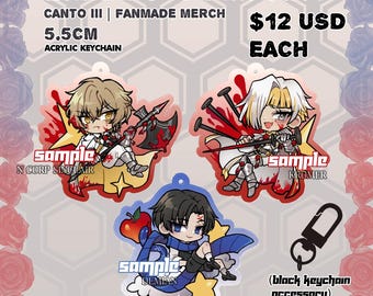 Limbus Company  | Canto 3: The Unconfronting | Acrylic Keychain Charm | Sinclair Kromer Demian Fan Merch