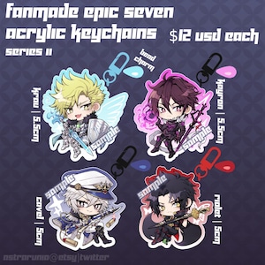 Epic Seven: ML Commander Pavel Remnant Violet + RGB Kayron Krau Akrylnyckelring Fanmerchandise