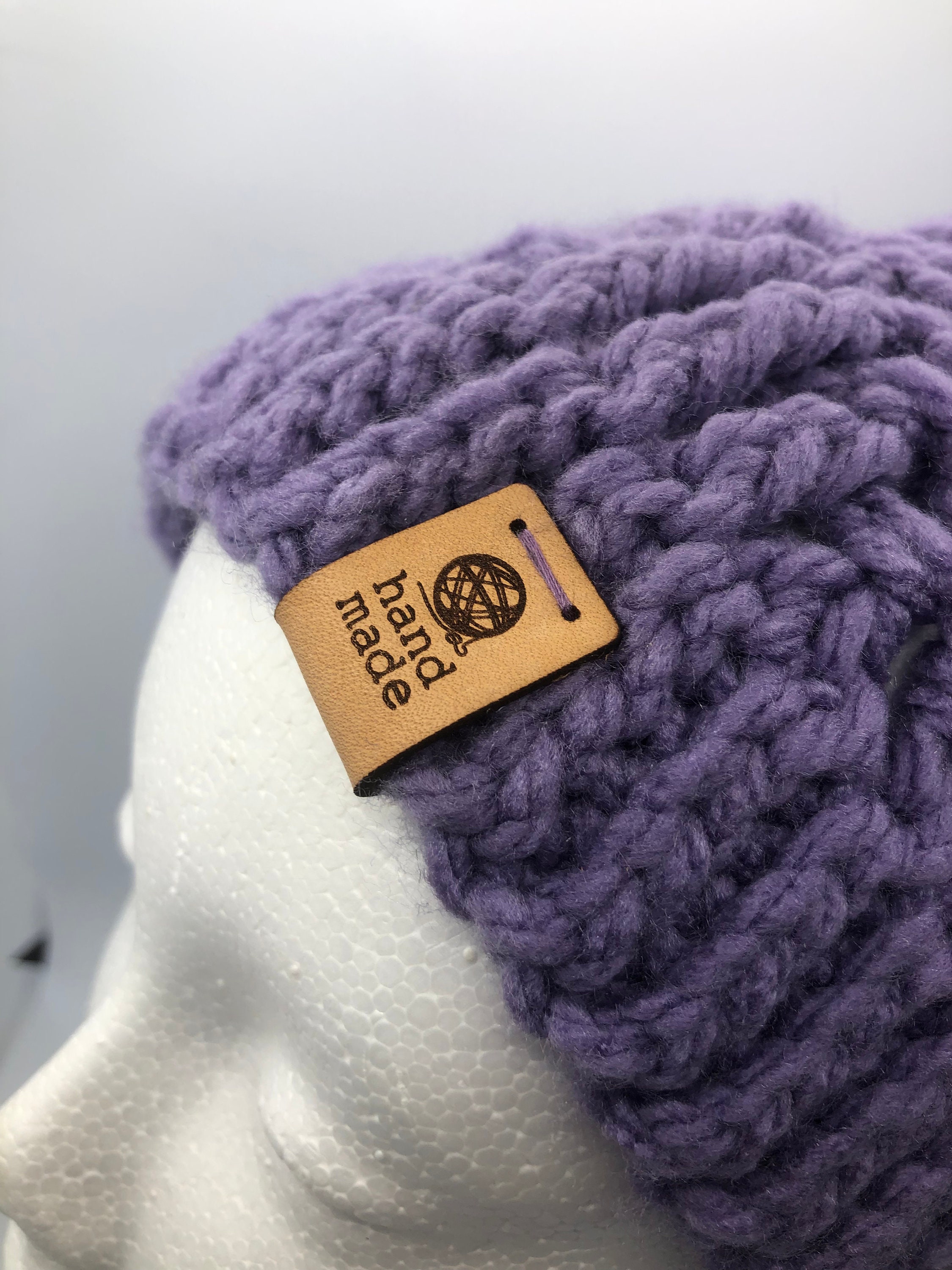 Handmade Lilac Crochet Pom Pom Winter Hat - Etsy display picture 2