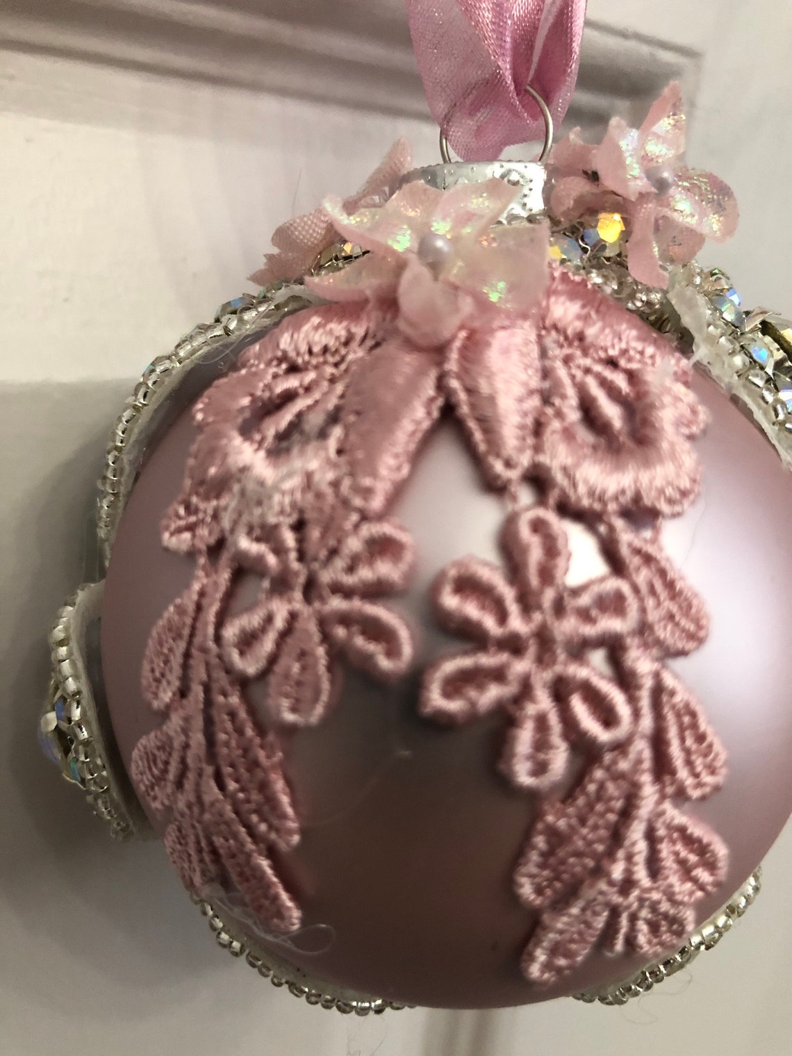 Victorian Mauve Glass Christmas Ornament  Etsy