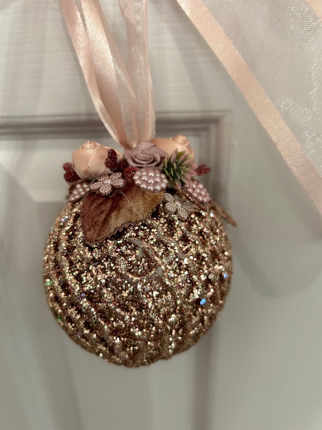 Rose Gold Christmas Ornament, Christmas, Ornament, Bulb, Christmas Bulb