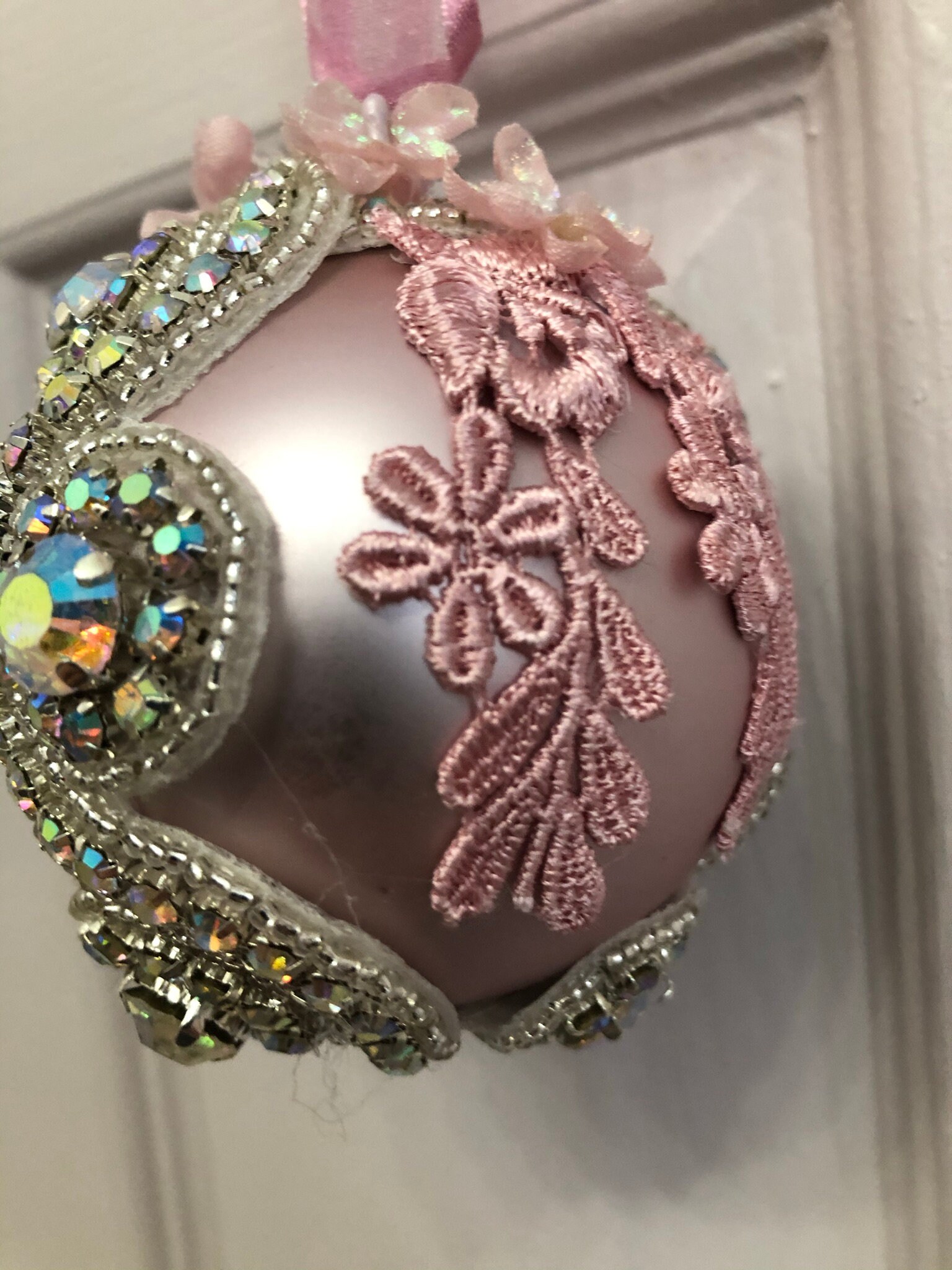 Victorian Mauve Glass Christmas Ornament  Etsy
