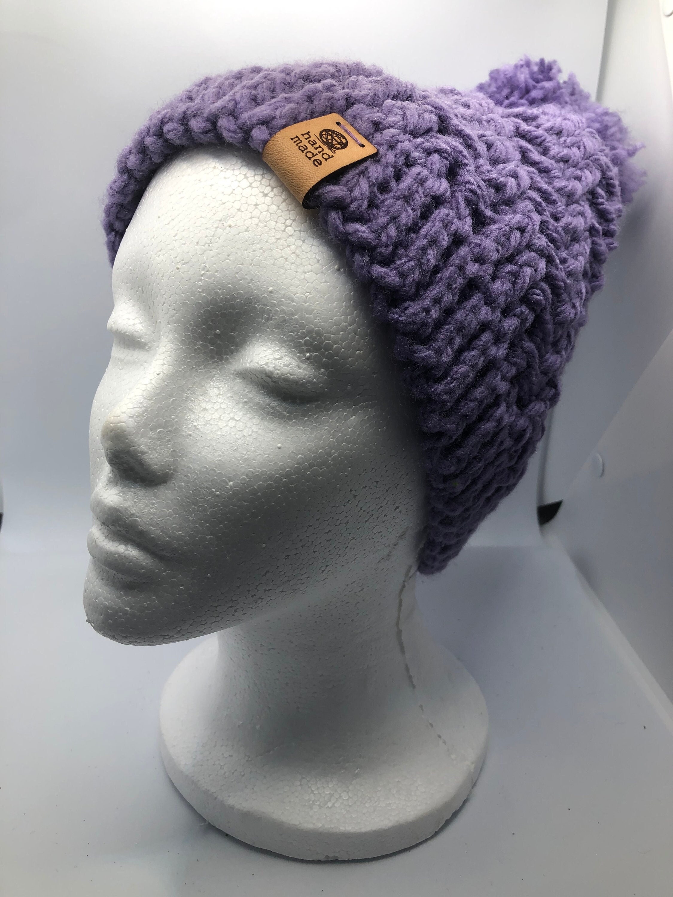 LoveShackFancy NWT Cozy Lilac Knit Pom-Pom Hat Sanibel Wool Fair Isle Beanie main image 4