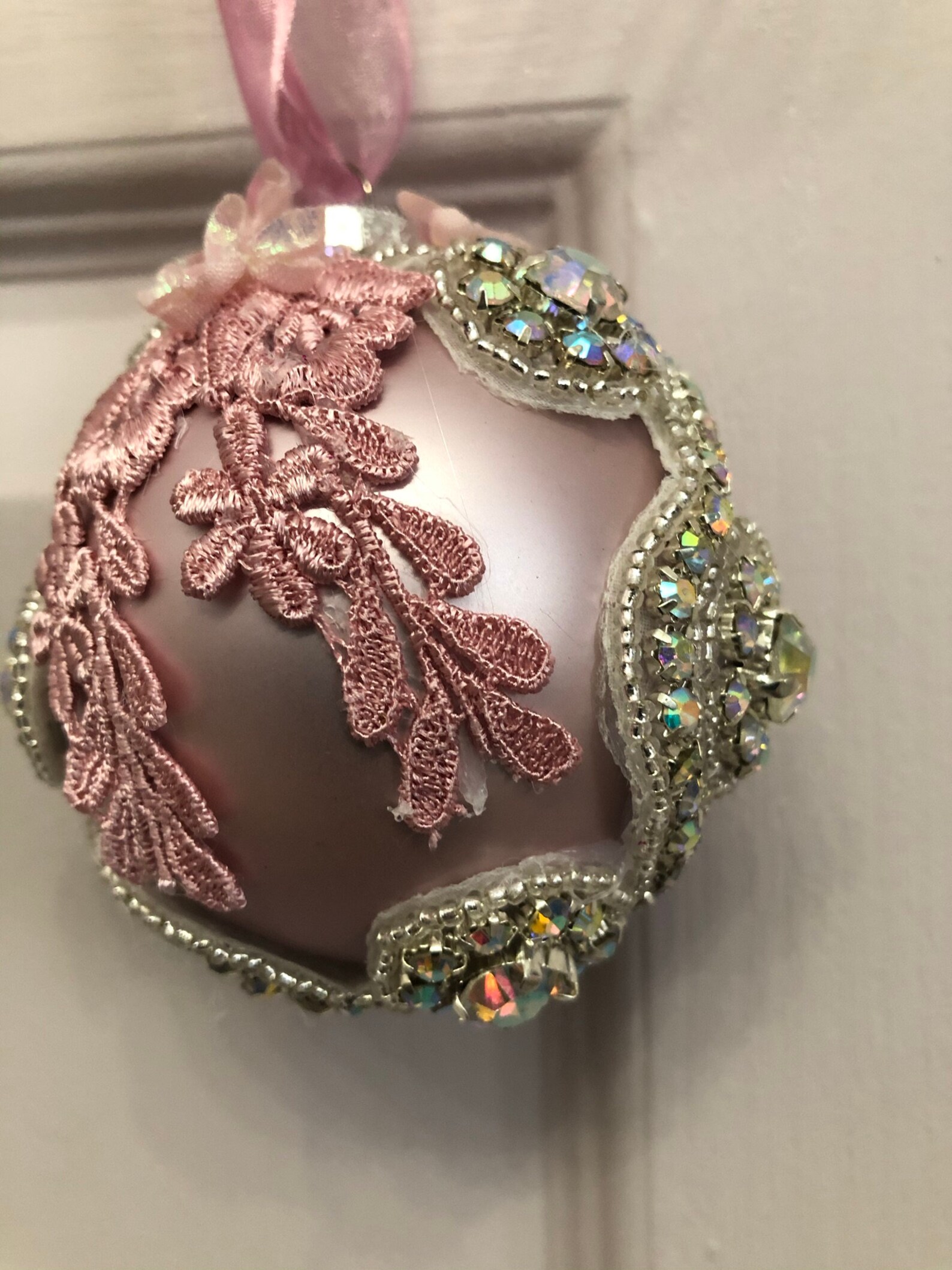 Victorian Mauve Glass Christmas Ornament  Etsy
