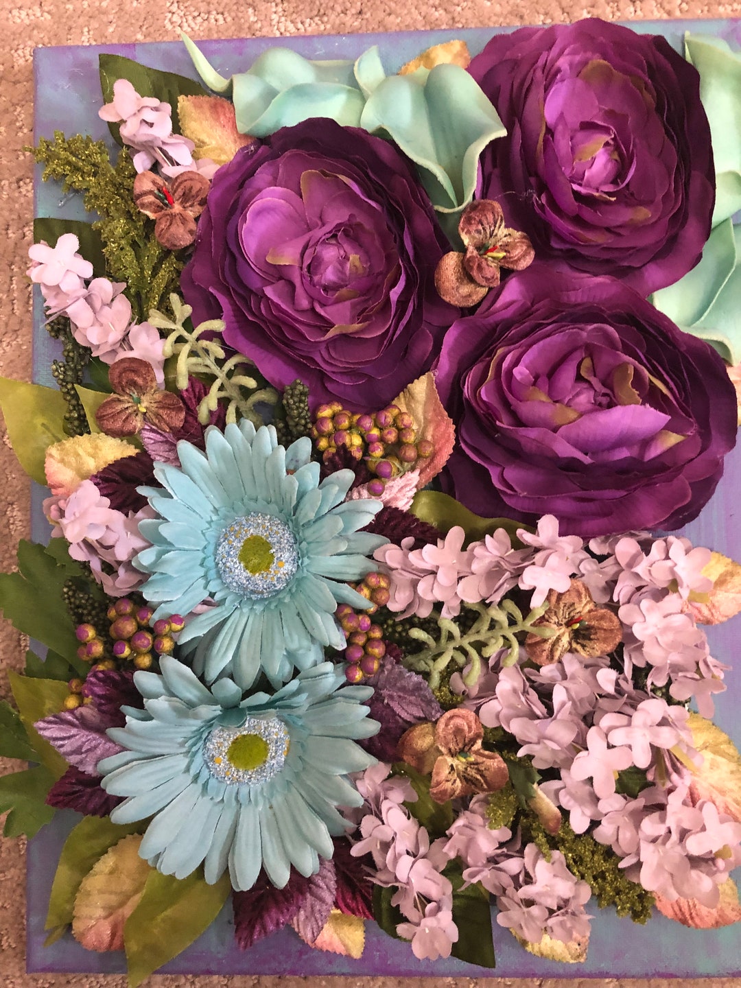 Flowers on the Wall Arrangement 3D Wall Flower Art Flower Etsy