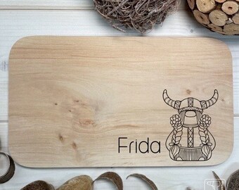 Breakfast board for children with Viking motif / personalized