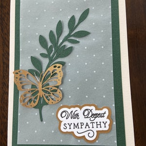 Cartes vierges de sincères condoléances - lot de 5