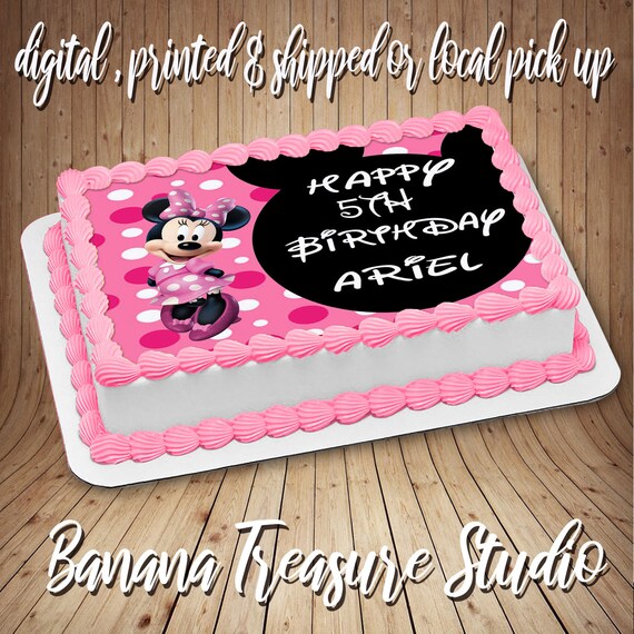 Minnie Mouse Pink Edible Cake Cookie Or Cupcake Topper Etsy Ireland