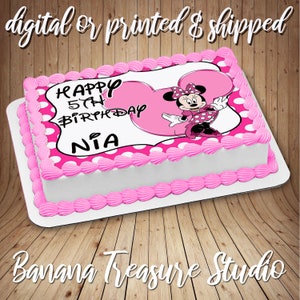 Minnie Souris Rose Gateau Comestible Cookie Ou Cupcake Topper Etsy Minnie Souris Rose Gateau Comestible Cookie Ou Cupcake Topper Etsy