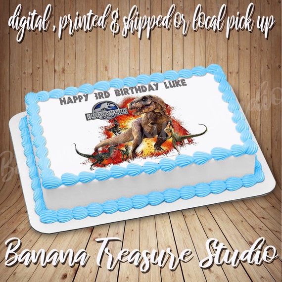 Jurassic Park World Edible Cake Cookie Or Cupcake Topper Etsy Jurassic Park World Edible Cake Cookie Or Cupcake Topper Etsy