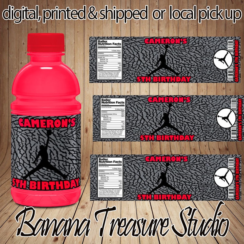 Basketball. Sports Jumpman Gatorade Labels Treat Bags Party Etsy