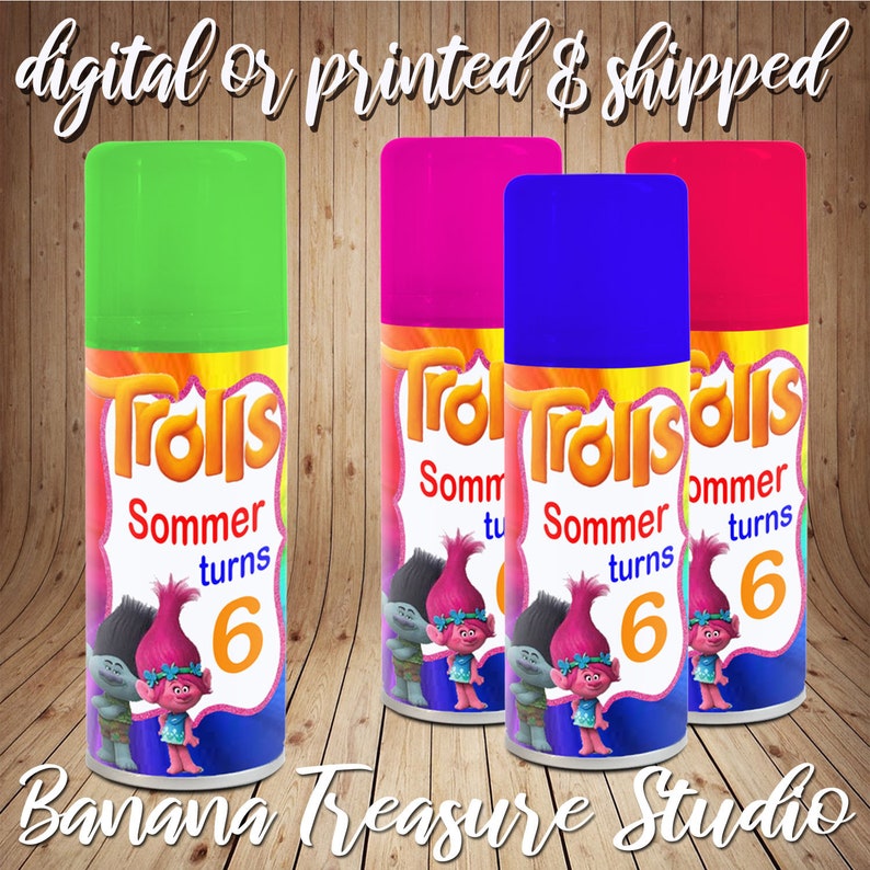 Trolls Silly String Funny String Party Favors Birthday Etsy