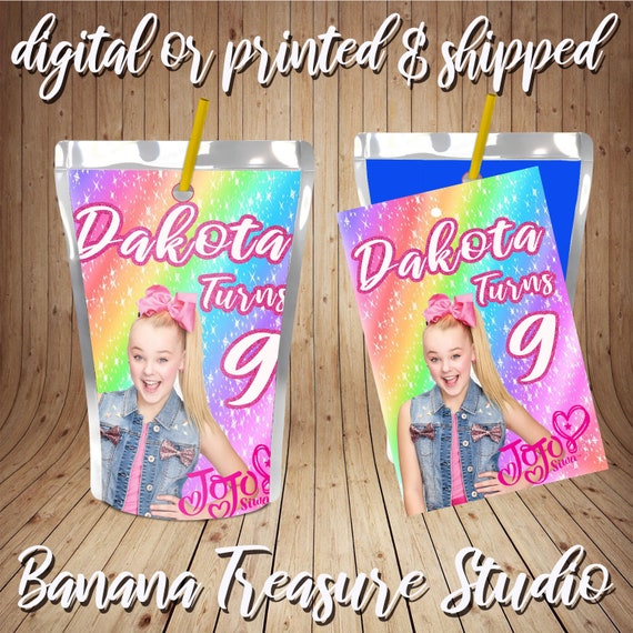 Jojo Siwa Juice Labels Drink Wrappers Party Favors Etsy