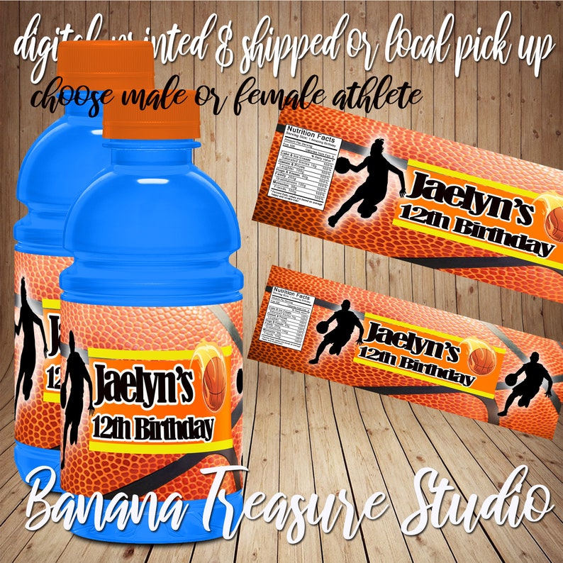 Basketball Hoops Sports Gatorade Labels Treat Bags Party Etsy