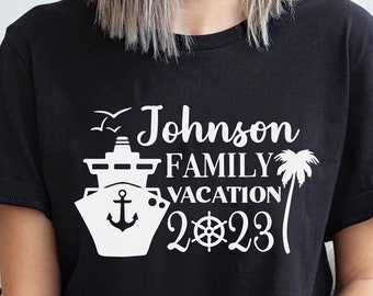 CUSTOM NAME Family Vacation T Shirt  //  Family Reunion tee, Bulk Order Reunion Shirts, Cruise Family Shirts, group vacation matching shirts