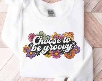 Sudadera Unisex Retro Stay Groovy // Suéter Hippie Fall, Sudadera Hippie 70s, Camisa Peace Sign, Camisa de Verano, Camisa Groovy