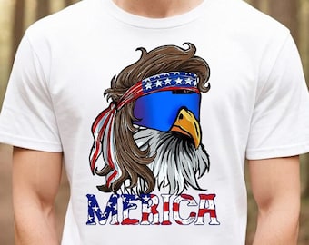 Eagle Merica Shirt, Merica Mullet Eagle Shirt, American Eagle, American Flag, 4th of July Shirt, Independence Day Tee, Shirt For 4th of July