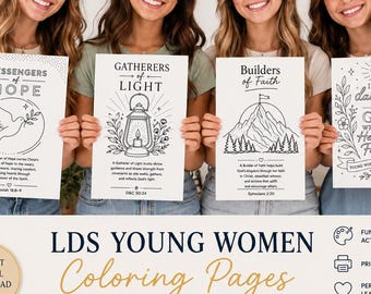 LDS 新若い女性クラス名 ガールズキャンプぬりえページ 即時ダウンロード | LDS ユーステーマ | ガールズキャンプ、FSY、ユースカンファレンス