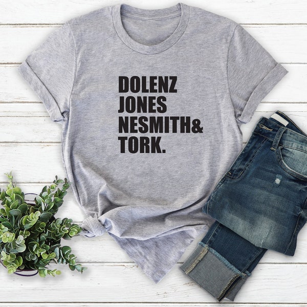 Dolenz Jones Nesmith Tork T Shirt // Classic Rock and Roll Band Tee // Concert, Music, Show, Festival