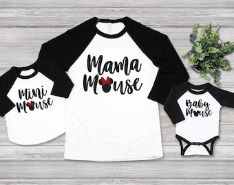 Mouse family Raglan T Shirt // Mama Daddy Sister Minnie Baby Brother Mimi // ONE SHIRT ONLY